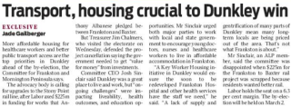 Transport, Housing crucial to Dunkley win